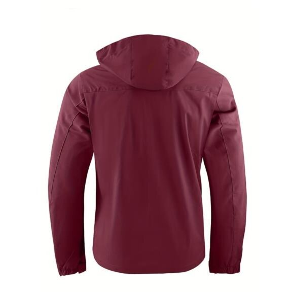 NWT Men's Burgundy Plaid Lined Hooded Jacket | Windbreaker Coat - Picture 3 of 10